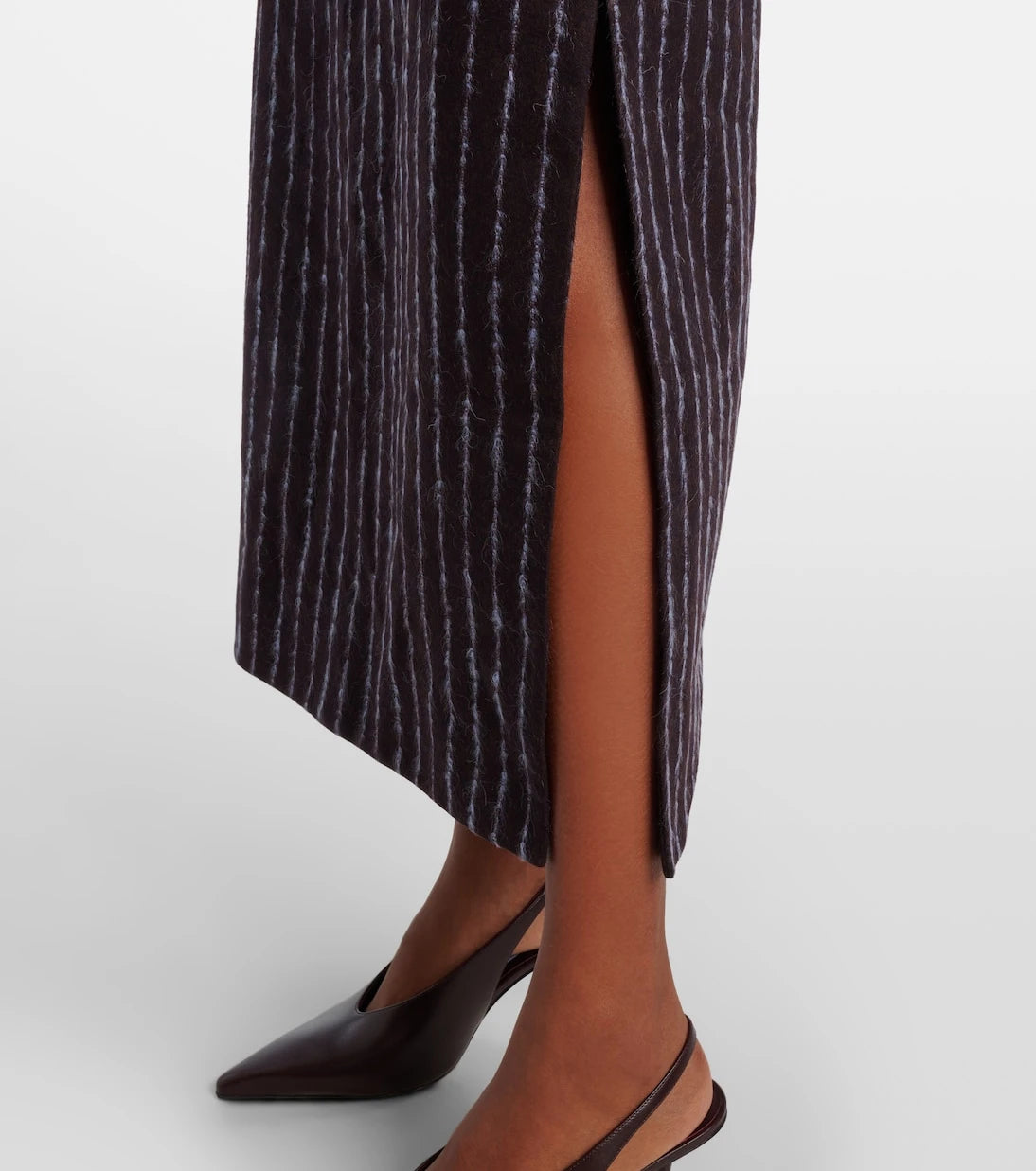 Erdem - Pinstripe wool and mohair pencil skirt