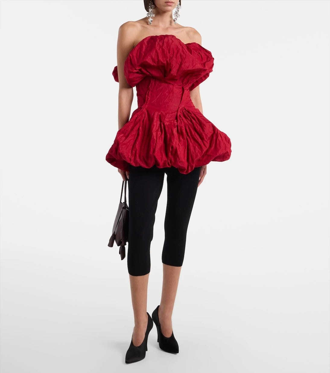 Magda Butrym - Gathered cotton-blend taffeta minidress