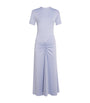 Victoria Beckham Purple Gathered Waist Midi Dress