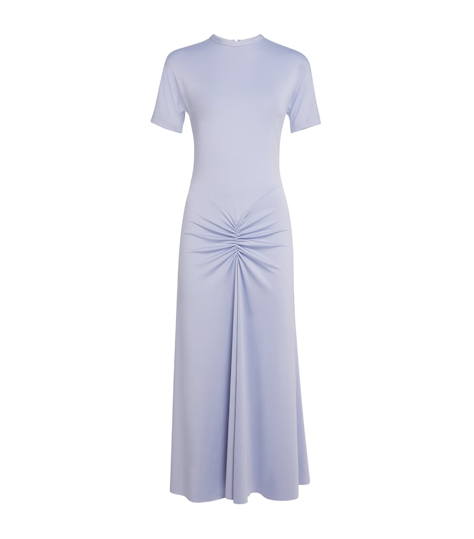 Victoria Beckham Purple Gathered Waist Midi Dress