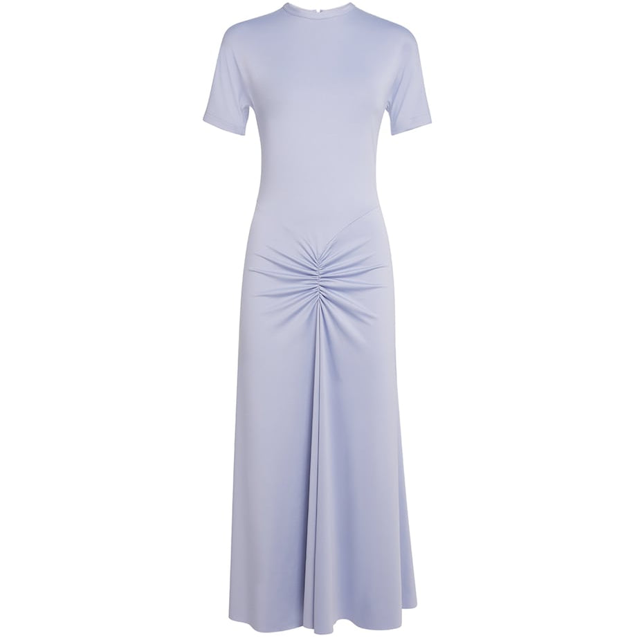 Victoria Beckham Purple Gathered Waist Midi Dress