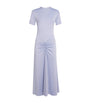 Victoria Beckham Purple Gathered Waist Midi Dress