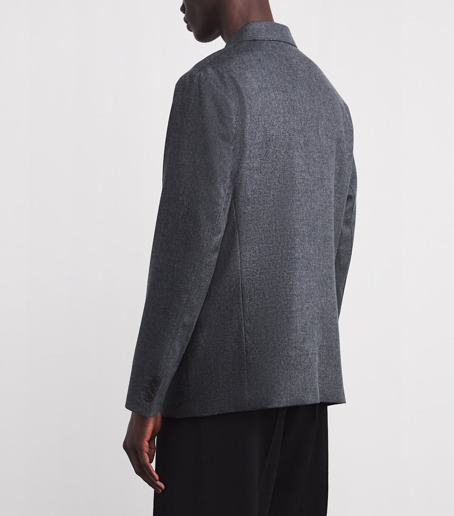 Emporio Armani Grey Virgin Wool Single-Breasted Blazer