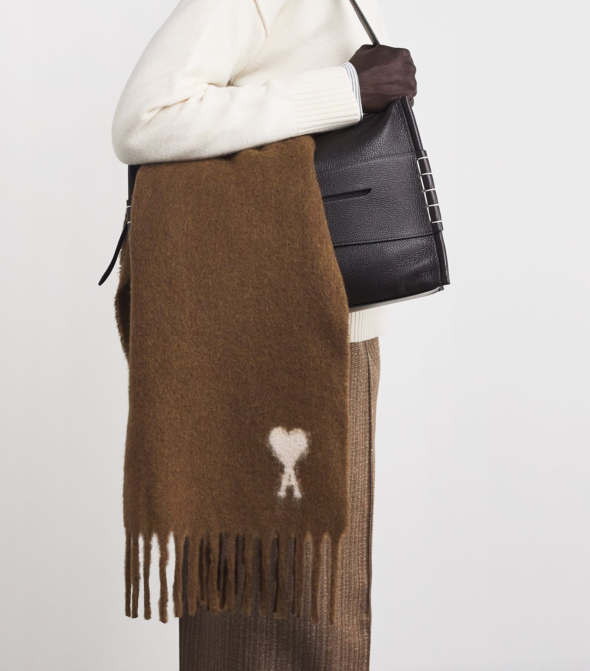 Alpaca-Blend Fringe Scarf