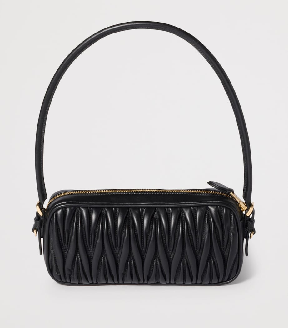 Black Matelassé Nappa Leather Pouch