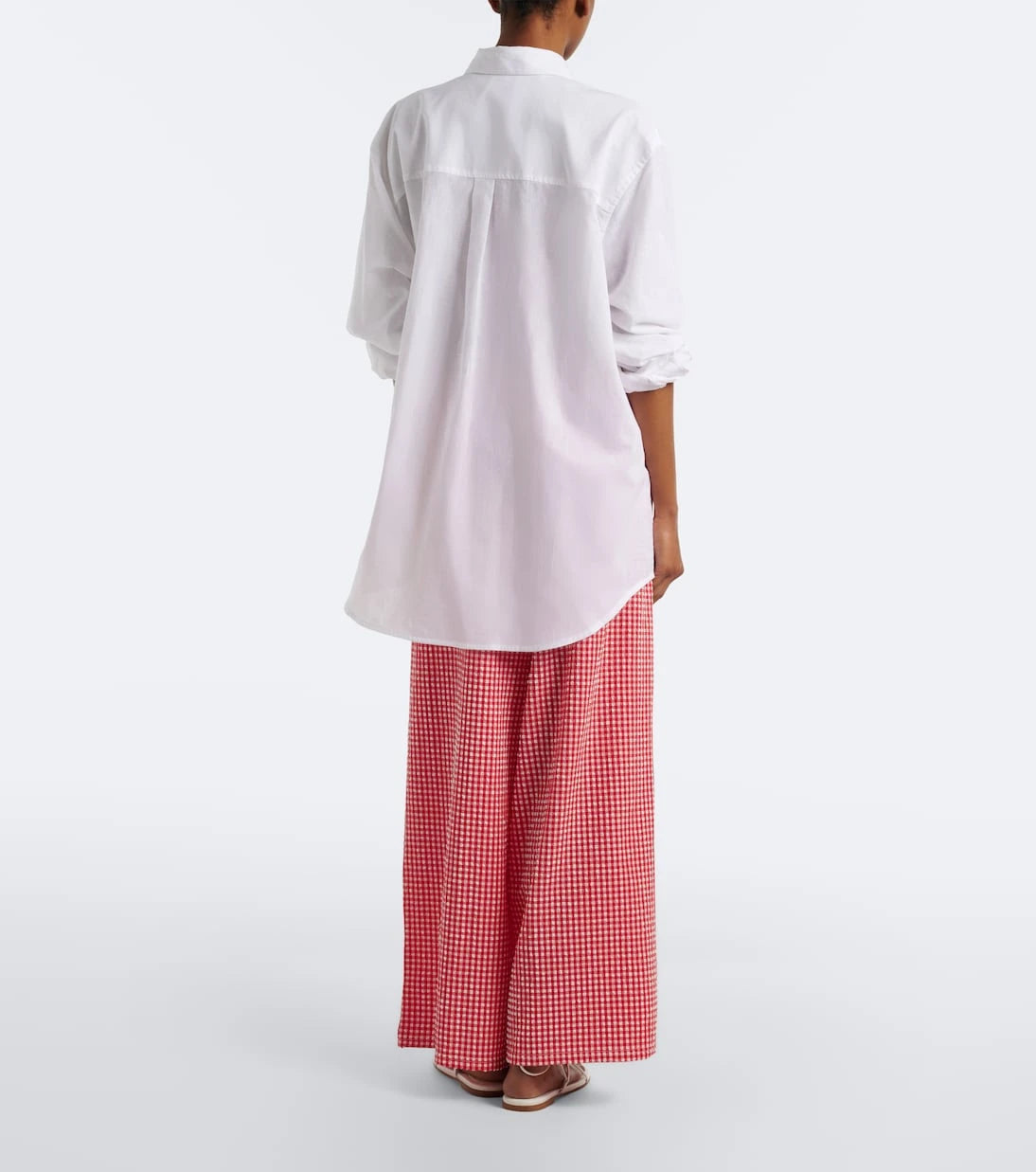 Montce - Gingham seersucker wide-leg pants