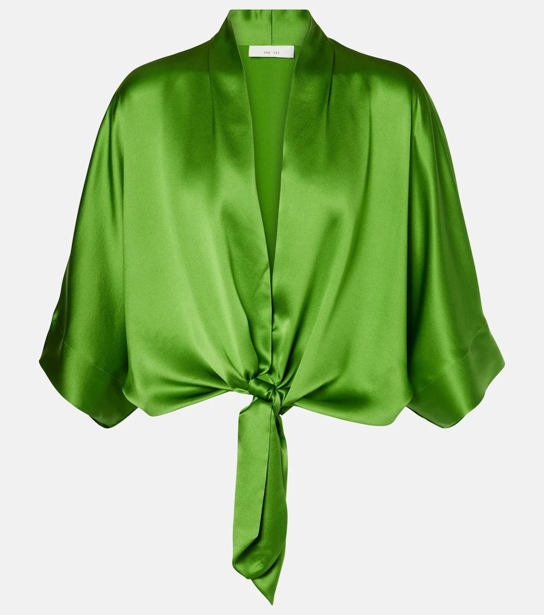 The Sei - Cropped silk satin blouse