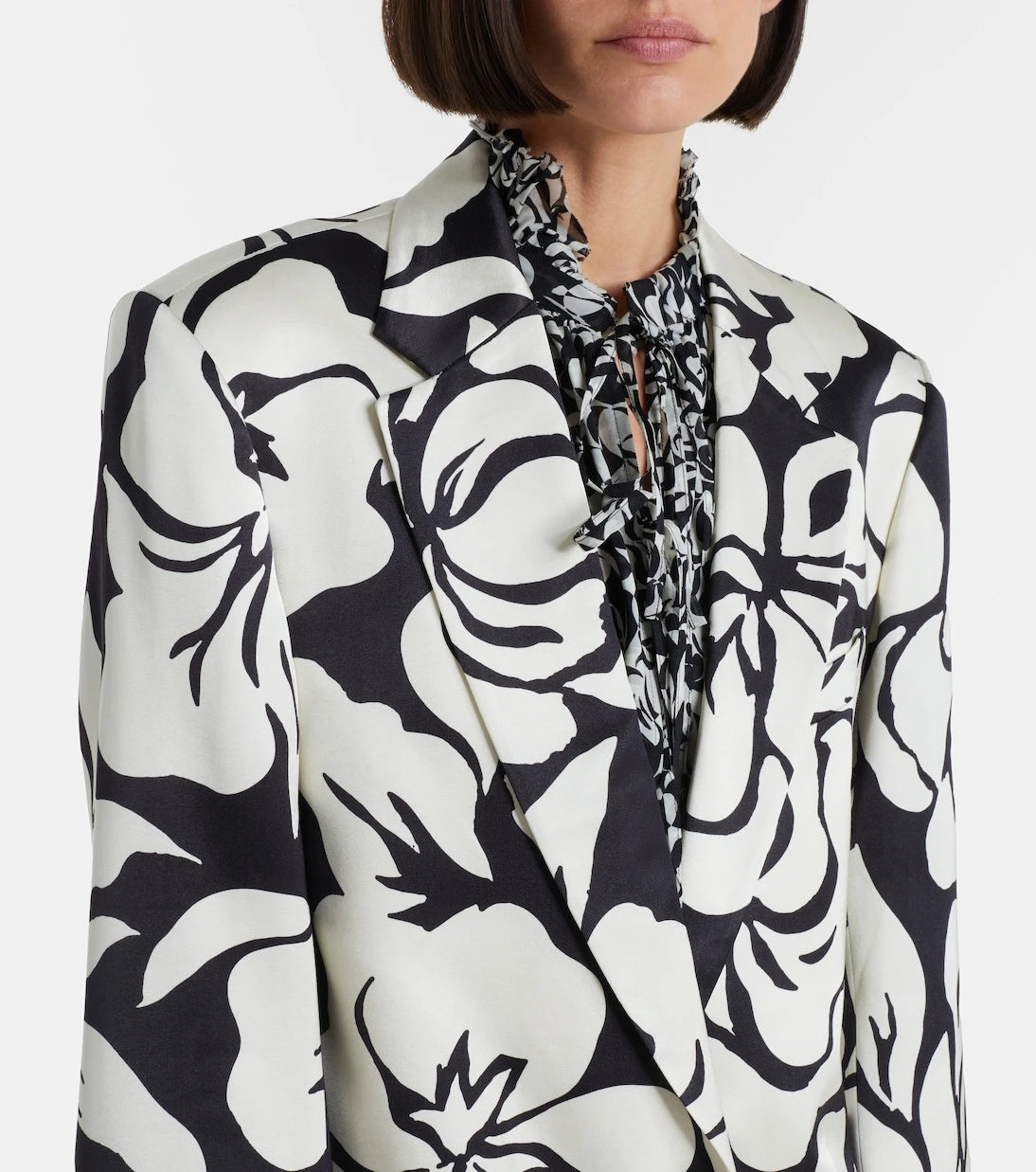 Dries Van Noten - Floral satin blazer