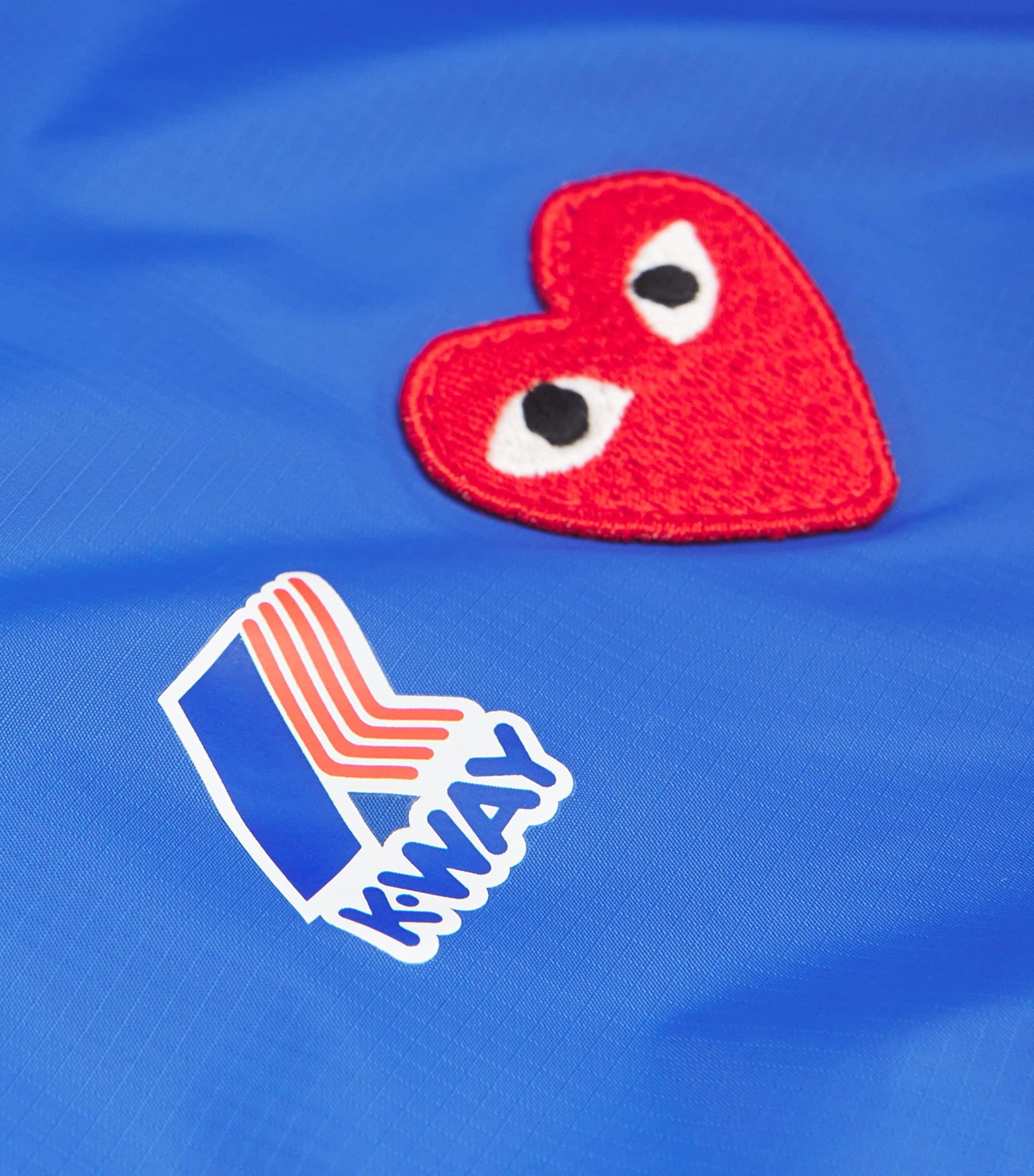 Comme Des Garçons Play Blue x K-Way Nylon Water-Resistant Half-Zip Jacket
