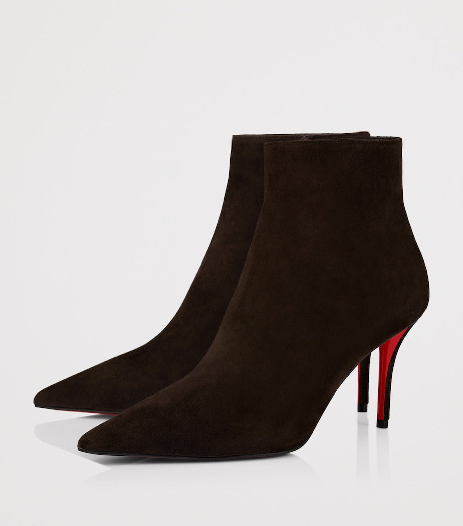 Christian Louboutin Red Miss Z Suede Ankle Boots 80