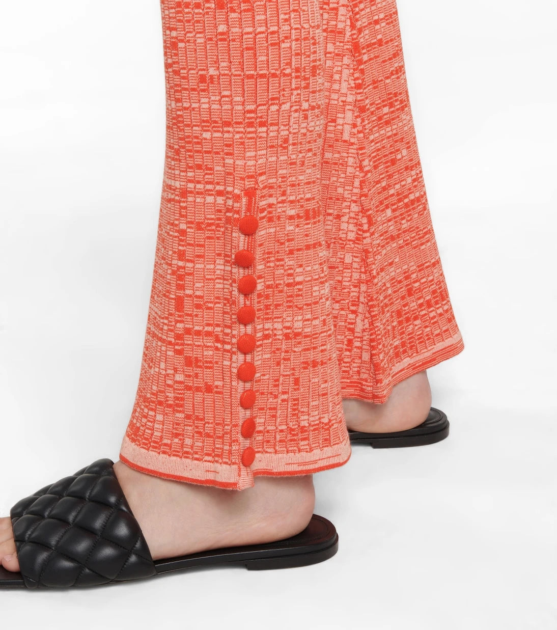 Live The Process - Marl ribbed-knit flared pants