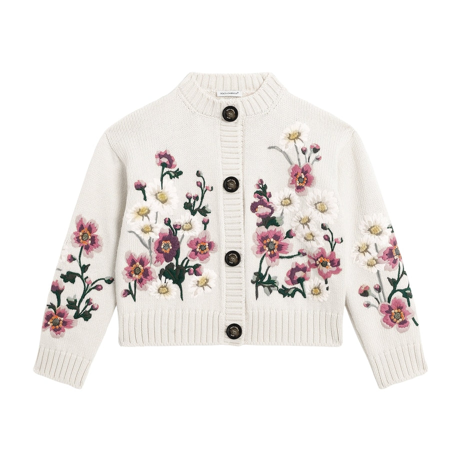 Virgin Wool Floral Cardigan (8-12+ Years)