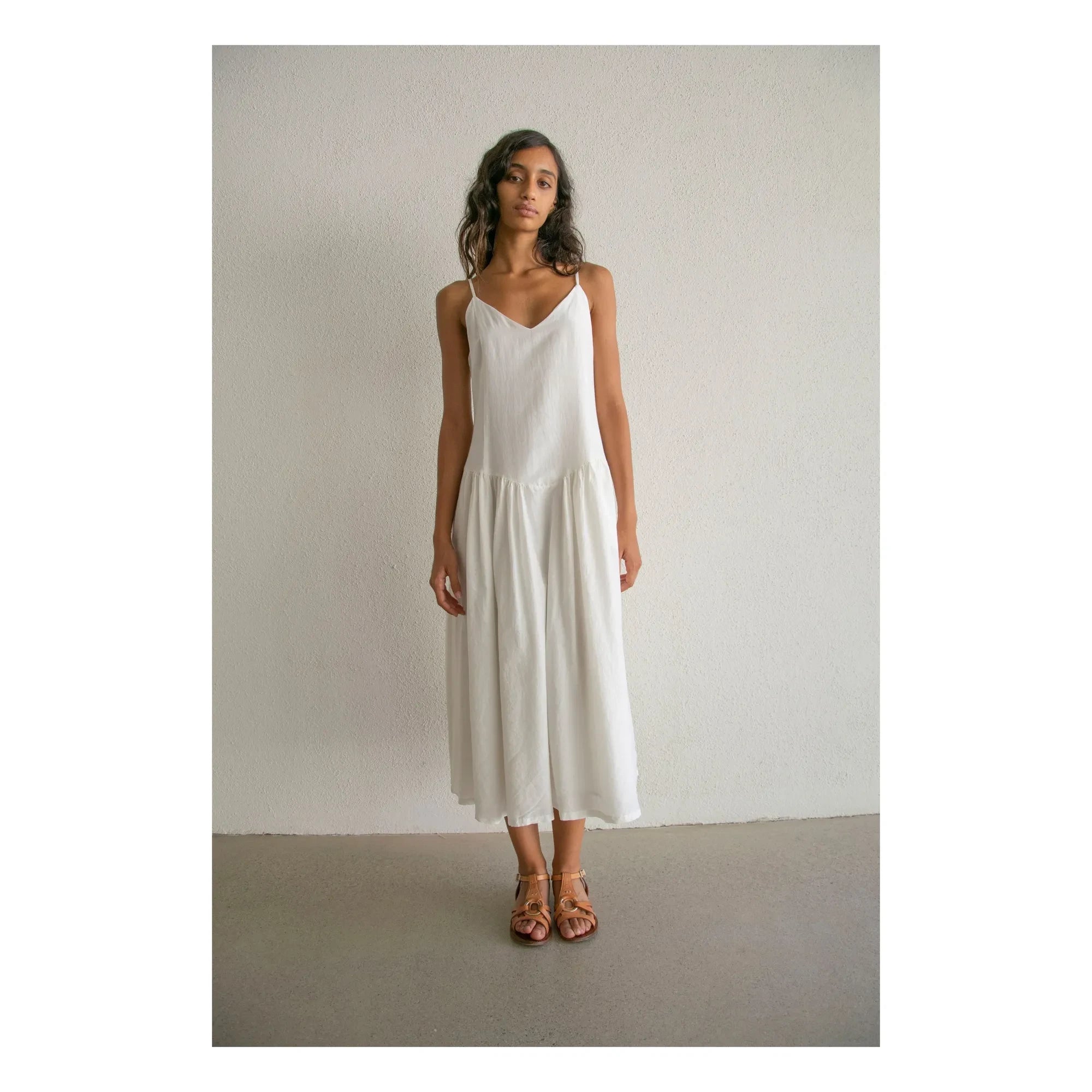 THEAVANT - Grace Cotton and Silk Poplin Dress | White