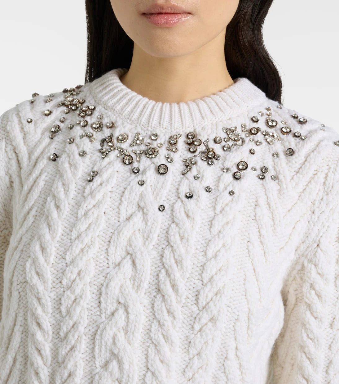 McQueen - Embellished wool and cashmere sweater