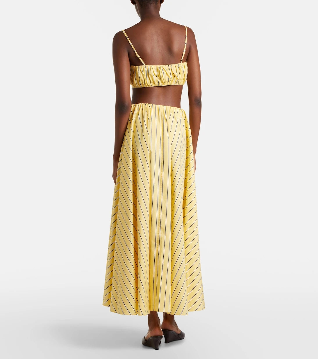 Staud - Milano striped cotton maxi skirt