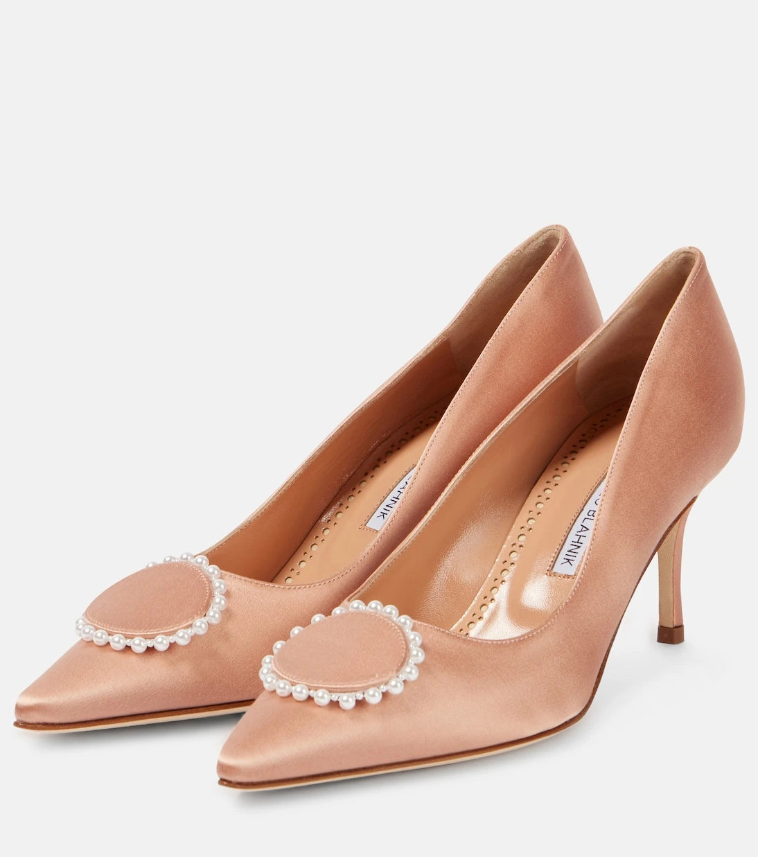 Manolo Blahnik - Kifaclo 70 embellished satin pumps