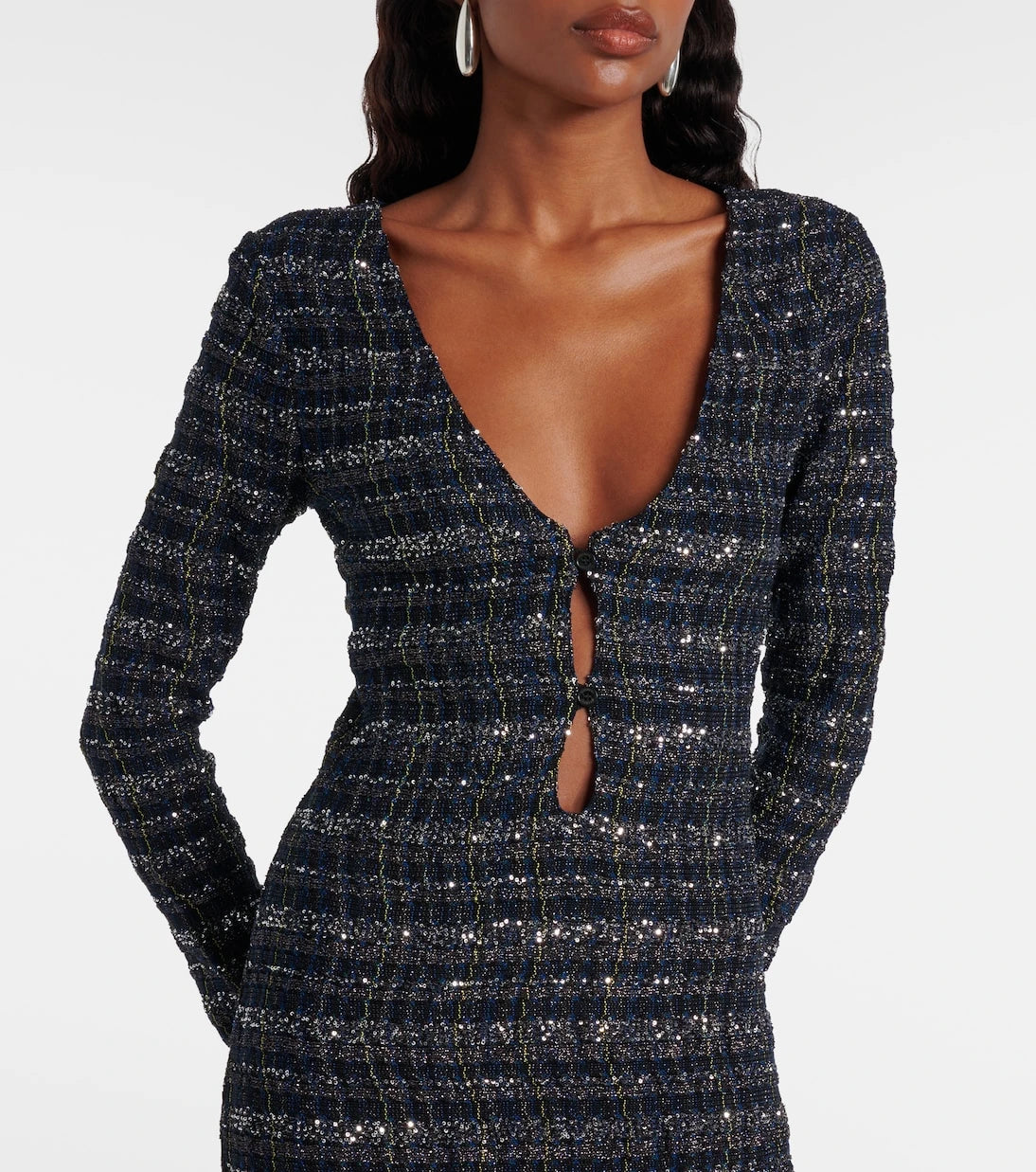 Missoni - فستان ماكسي من التويد المحبوك بقصات