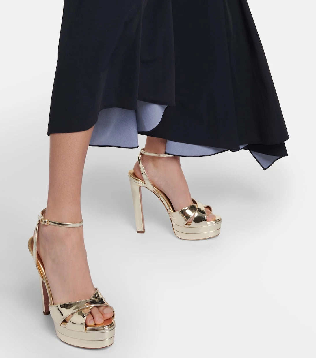 Aquazzura - Divine 130 metallic platform sandals
