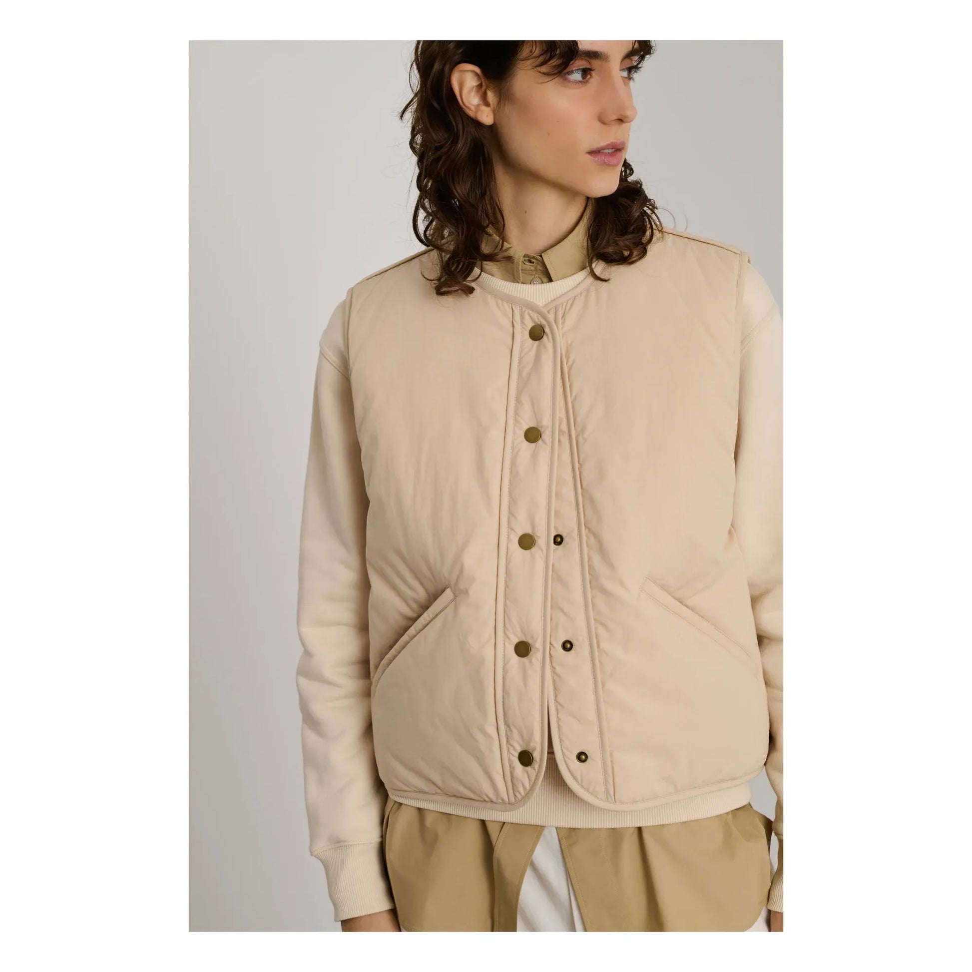 Soeur - Desmond Sleeveless Jacket | Beige