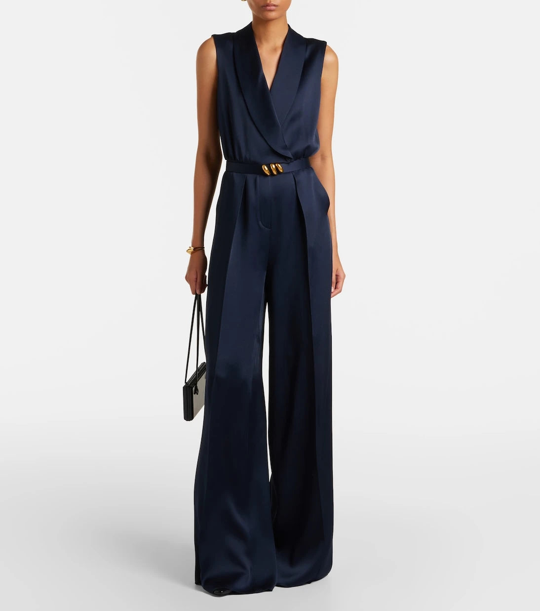 Max Mara - Elegante belted satin jumpsuit
