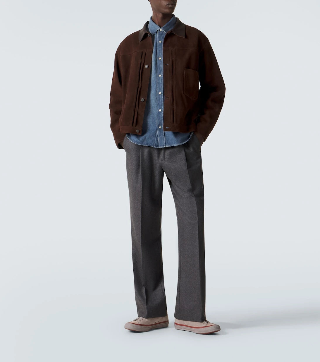A.Presse - 1st Type leather-trimmed suede jacket