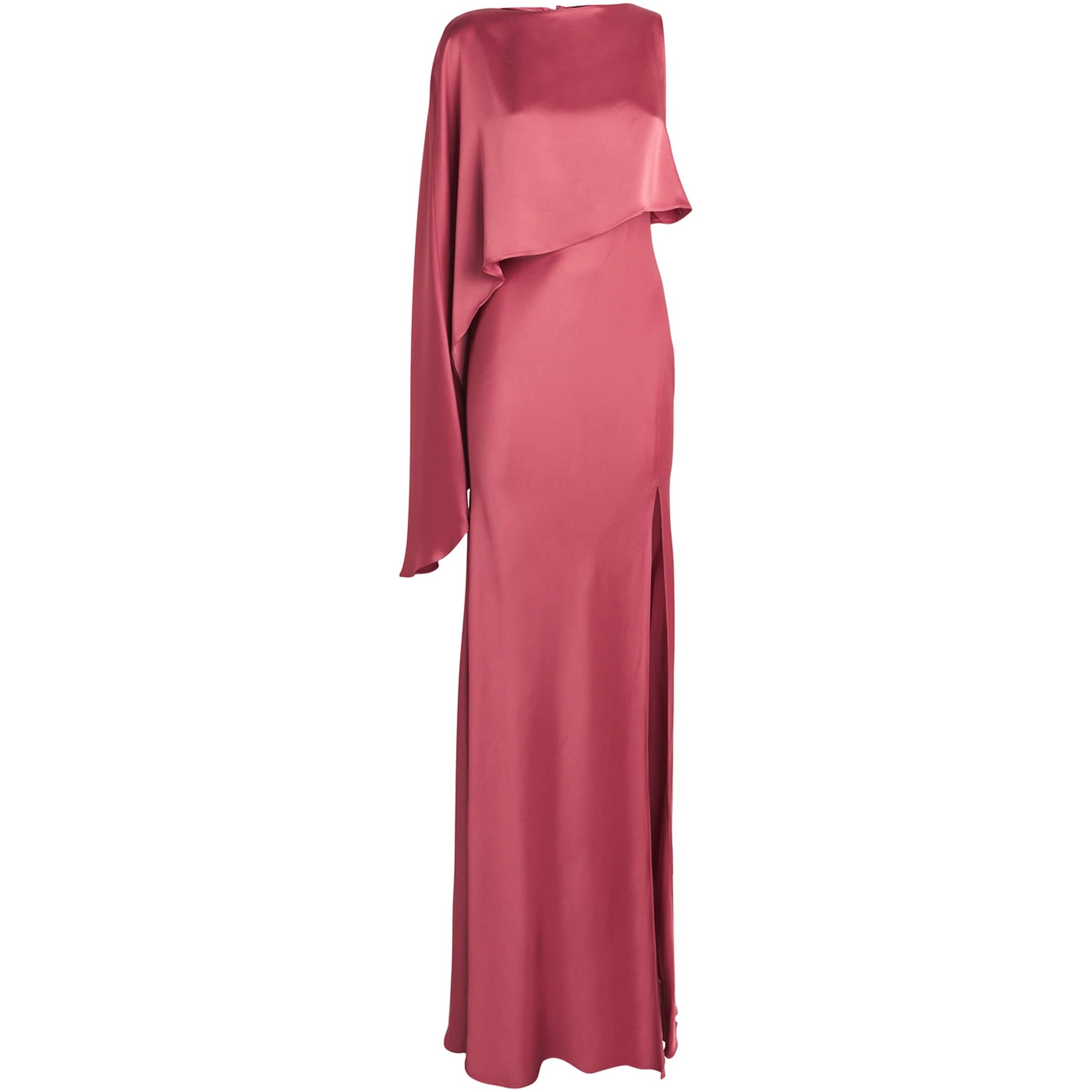 Pink Satin Asymmetric Gown
