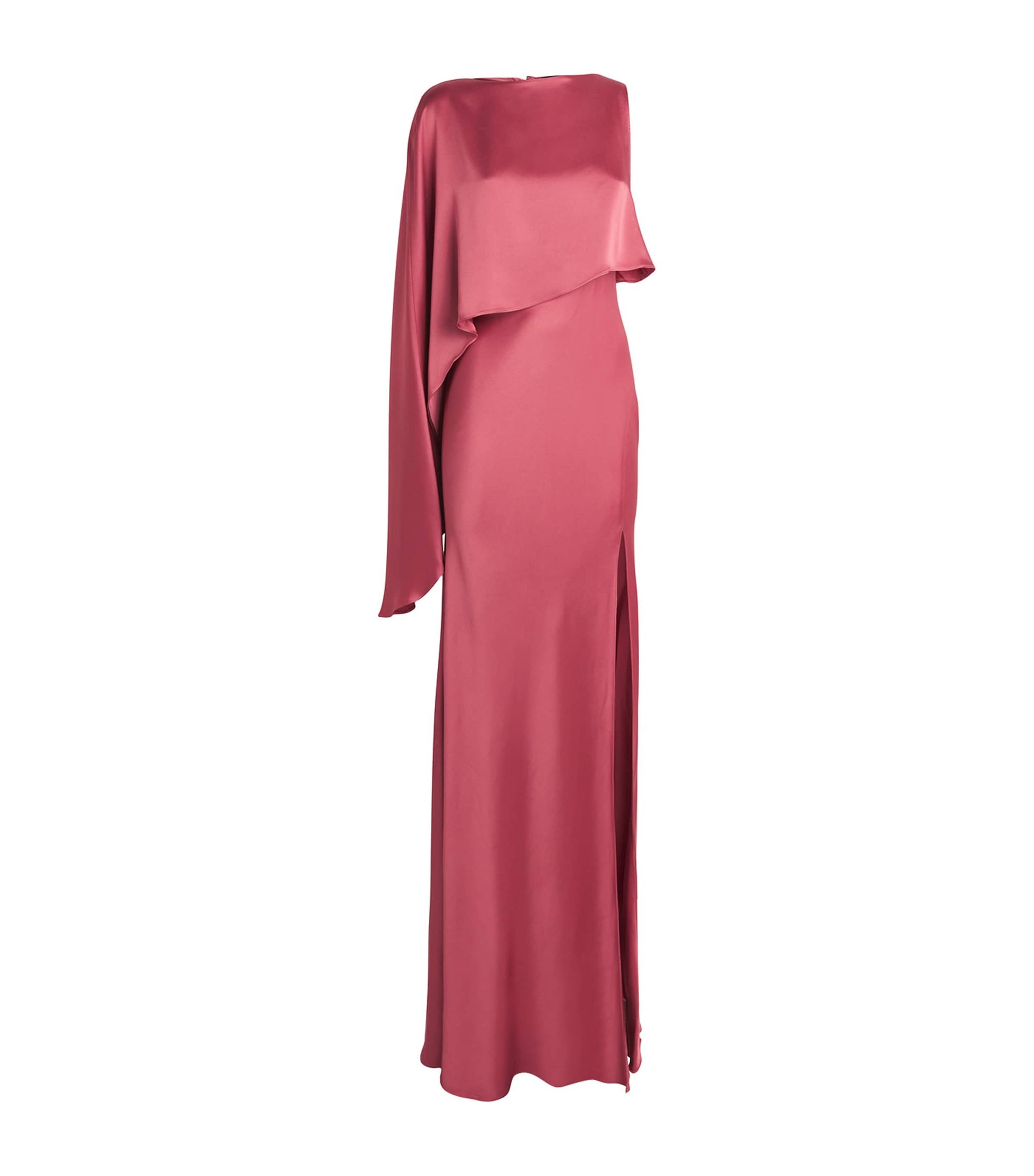 Pink Satin Asymmetric Gown