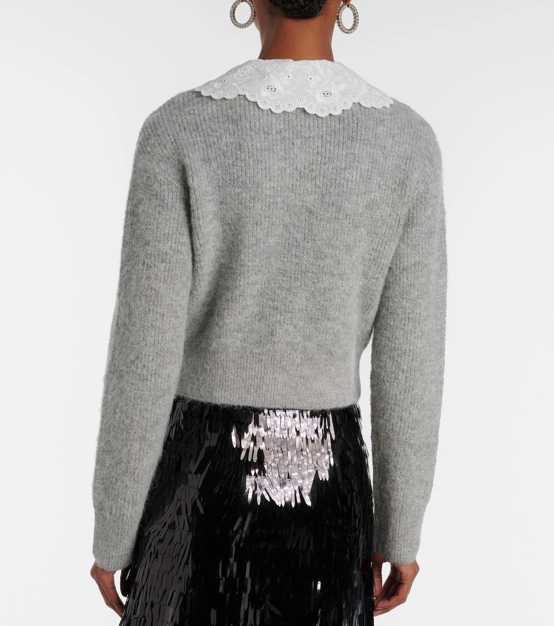 Self-Portrait - Embellished lace-trimmed cardigan