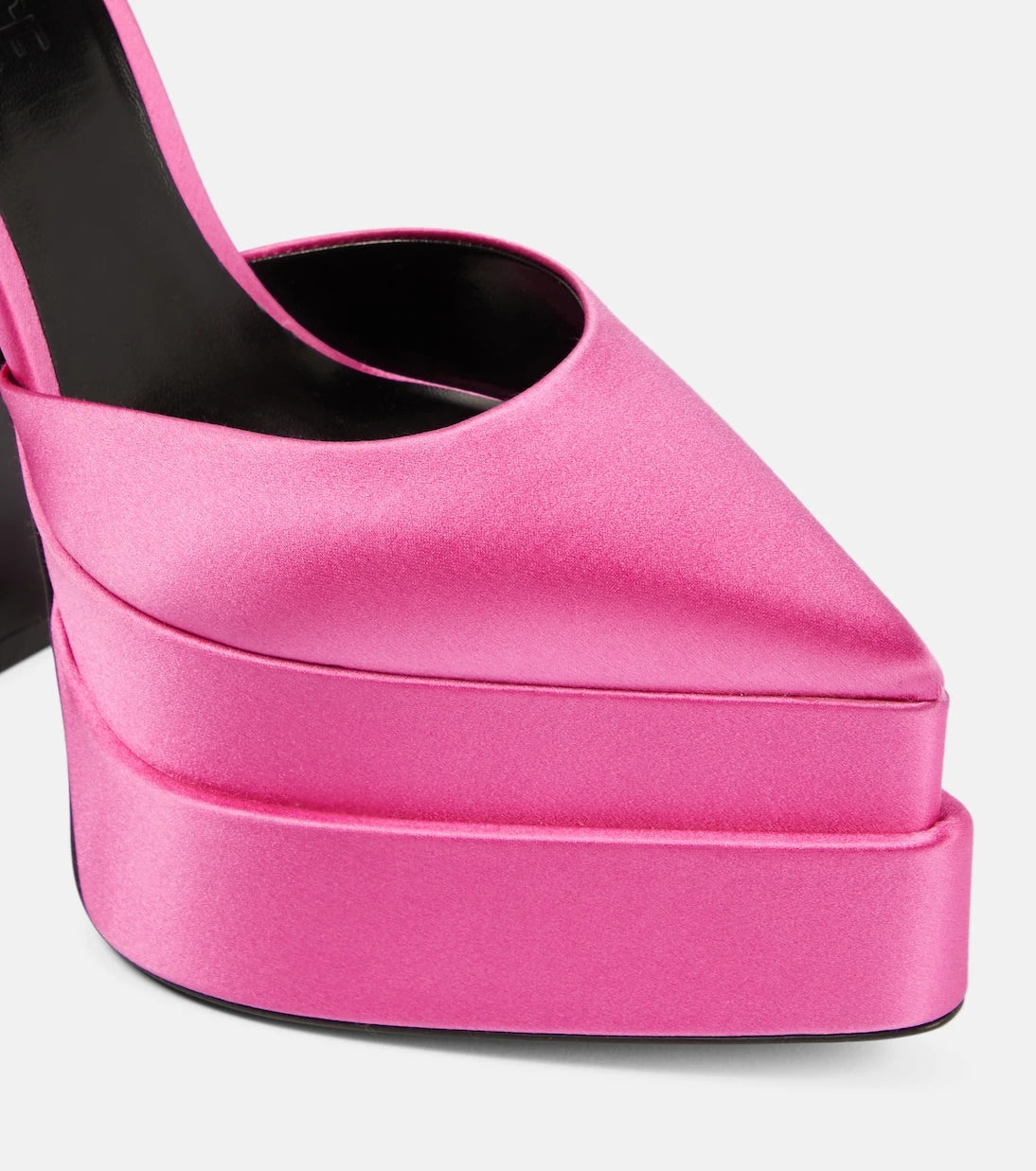 Versace - Aevitas Pointy satin platform pumps
