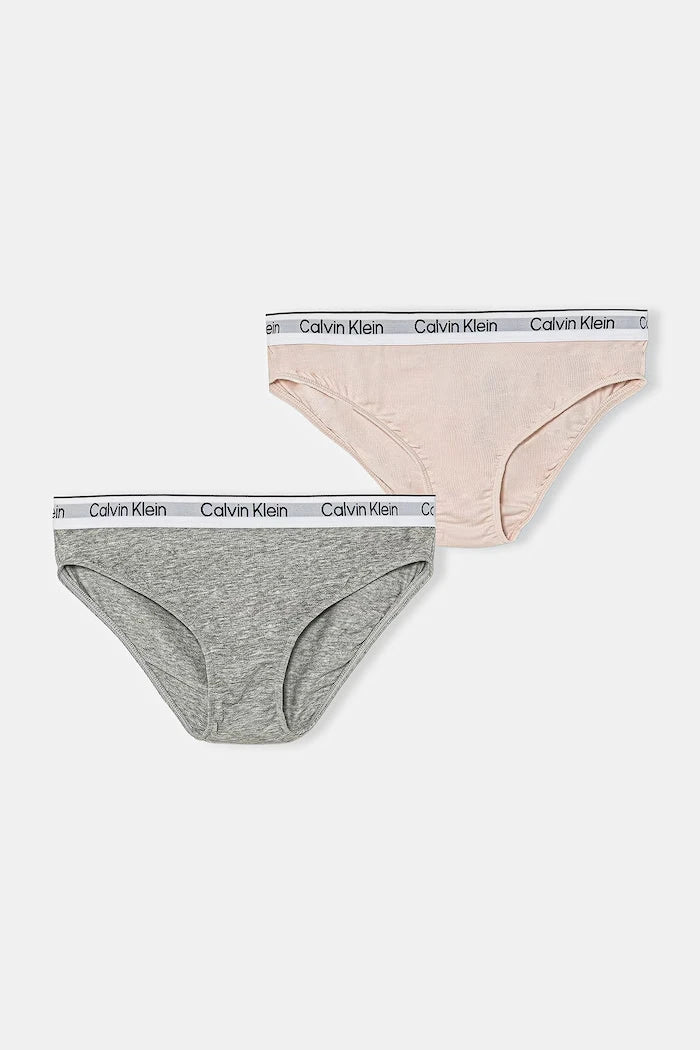 Calvin Klein Underwear çocuklar için pamuklu elastan bikini külot 2'li