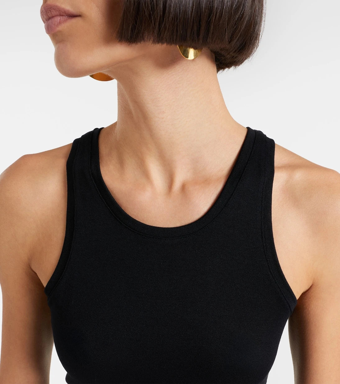 Toteme - Curved ribbed-knit tank top