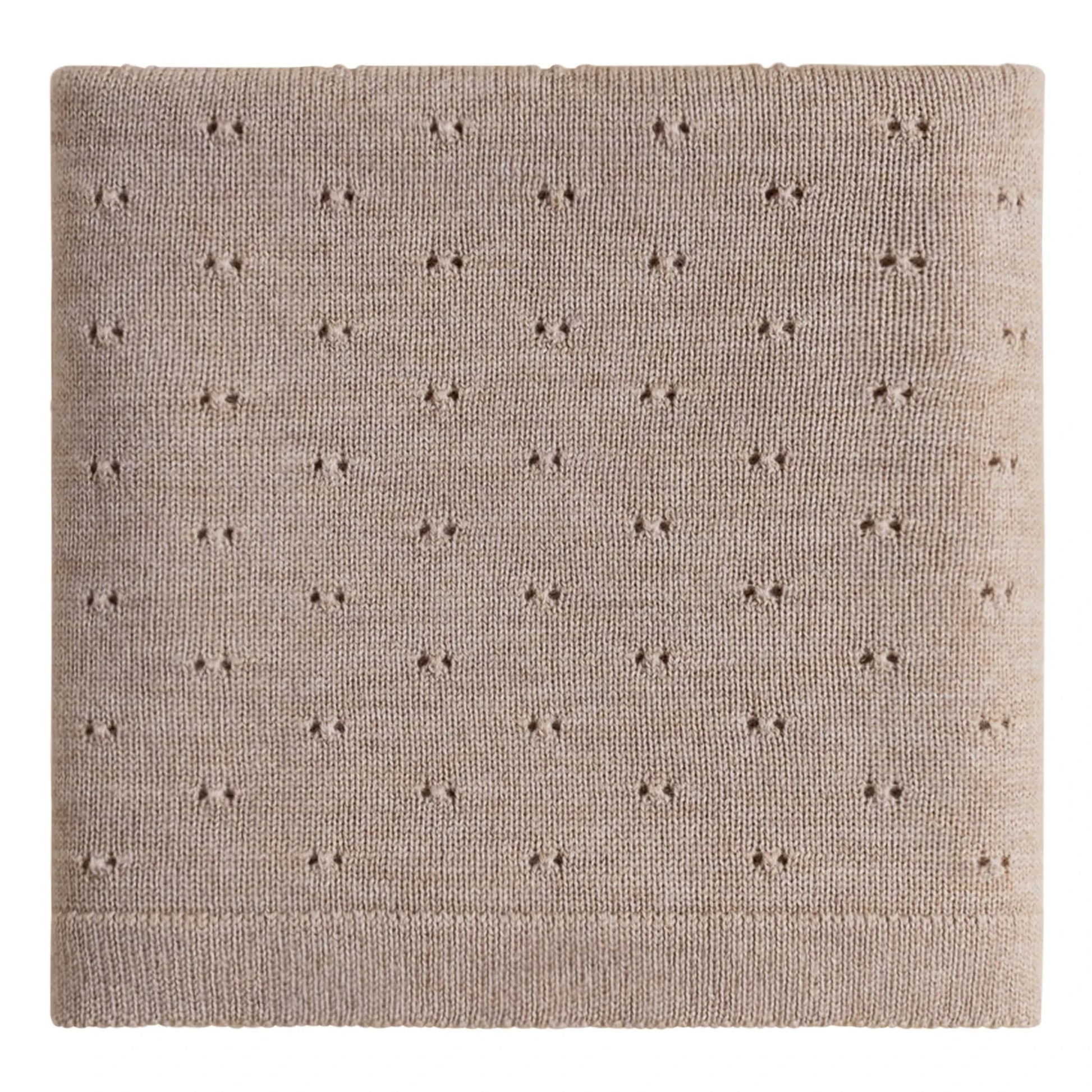Hvid - Bibi Pointelle Merino Wool Blanket | Beige