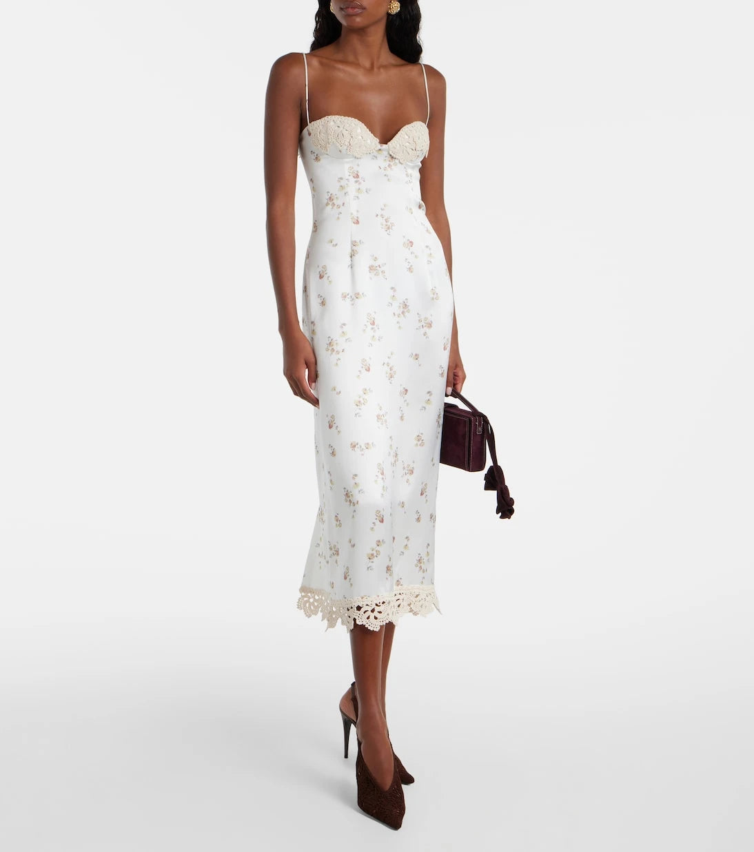 Magda Butrym - Crochet-trimmed leather slingback pumps