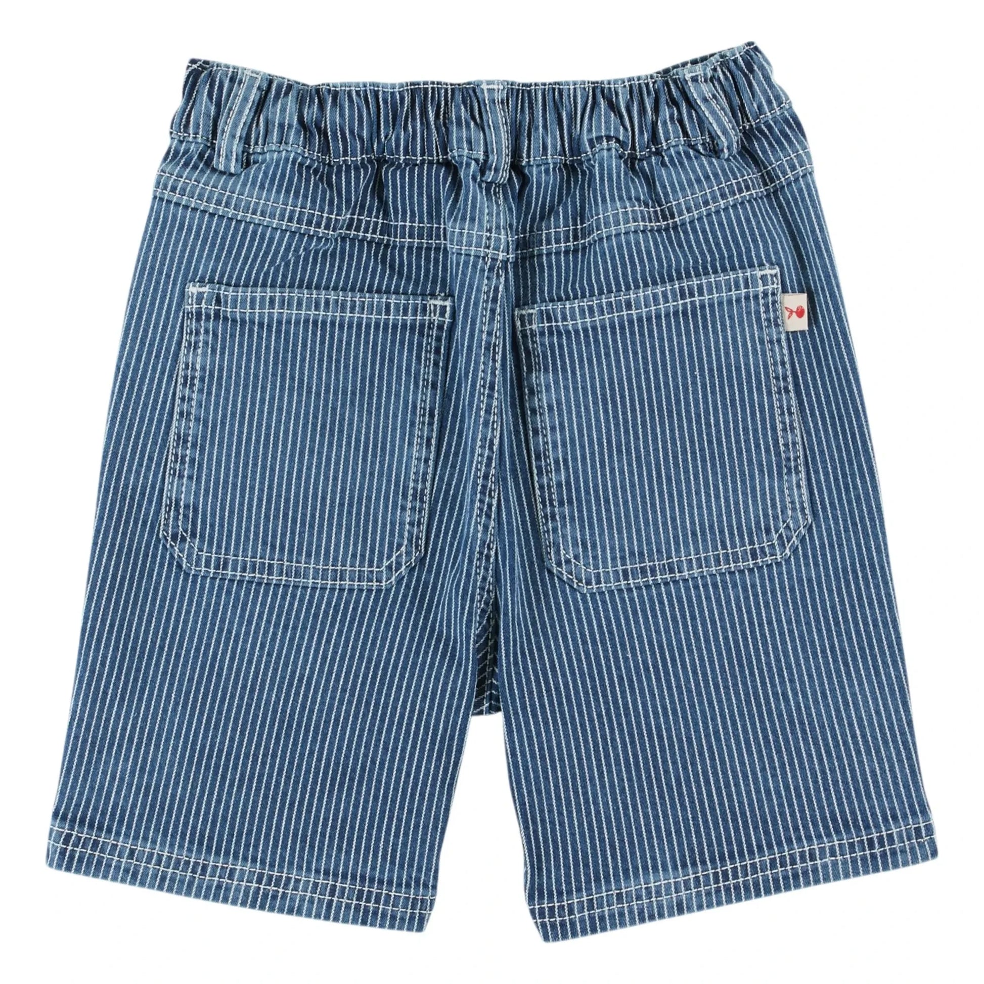 Emile et Ida - Striped Denim Bermuda Shorts | Blue