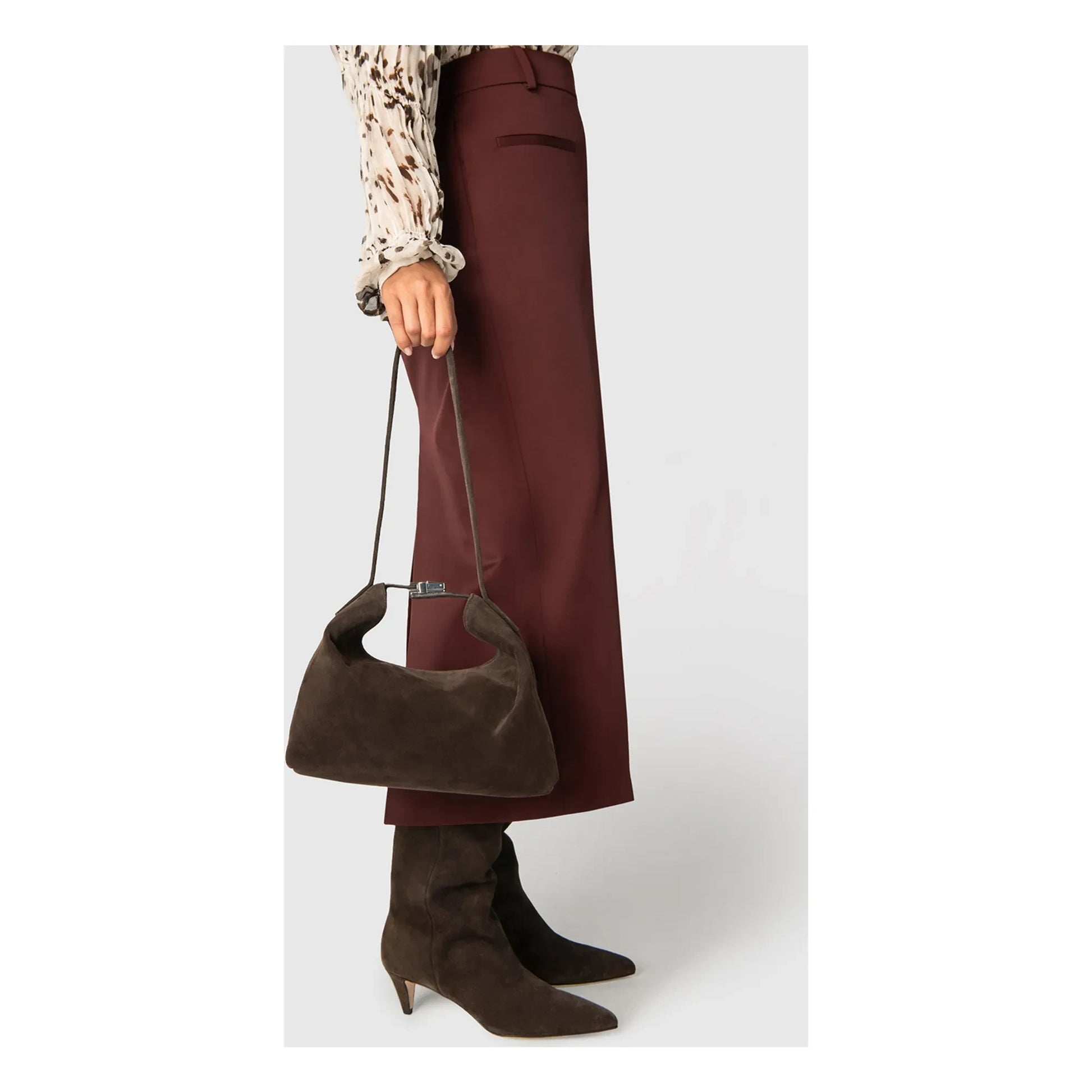 BY FAR - Bea Suède bag | Coffee