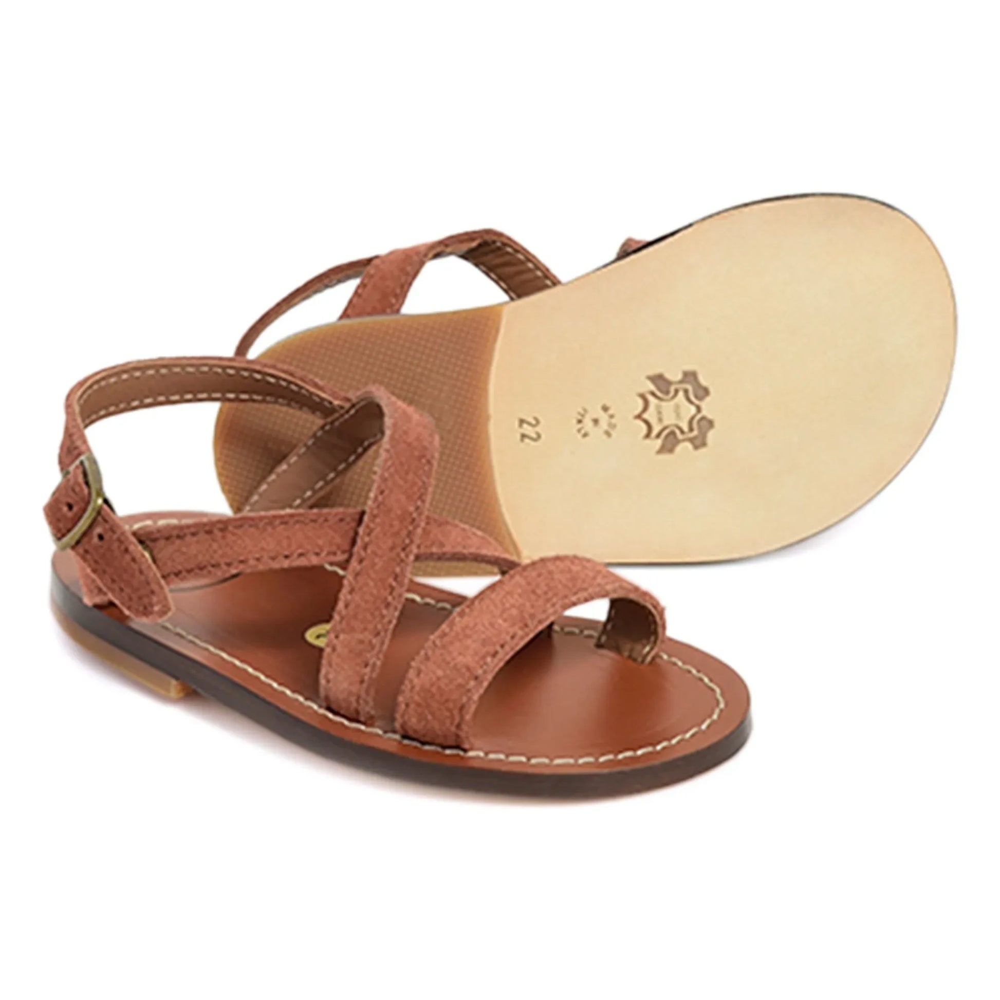 Pèpè - Strappy Cross Sandals | Brown