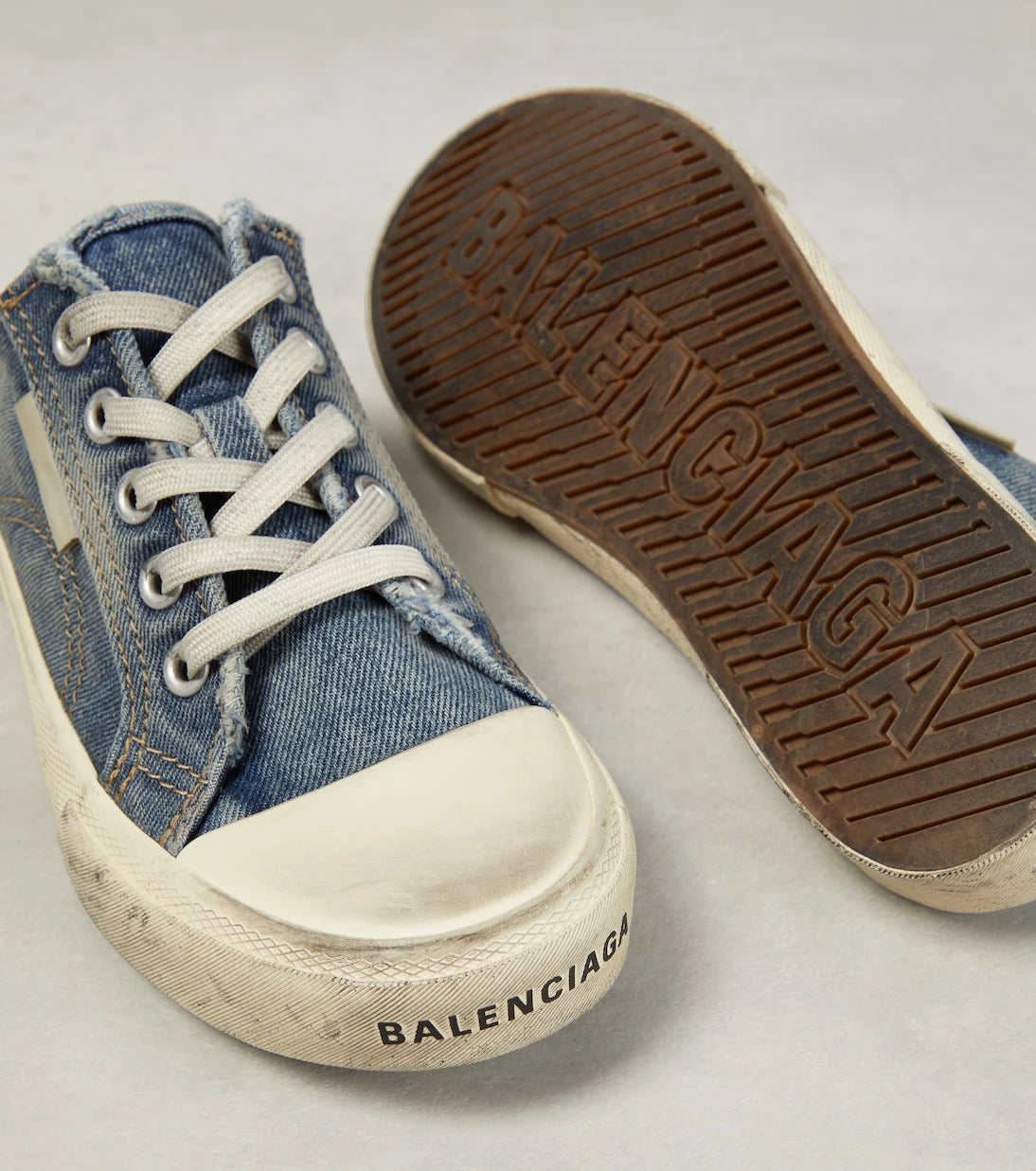 Balenciaga - Paris distressed denim mules