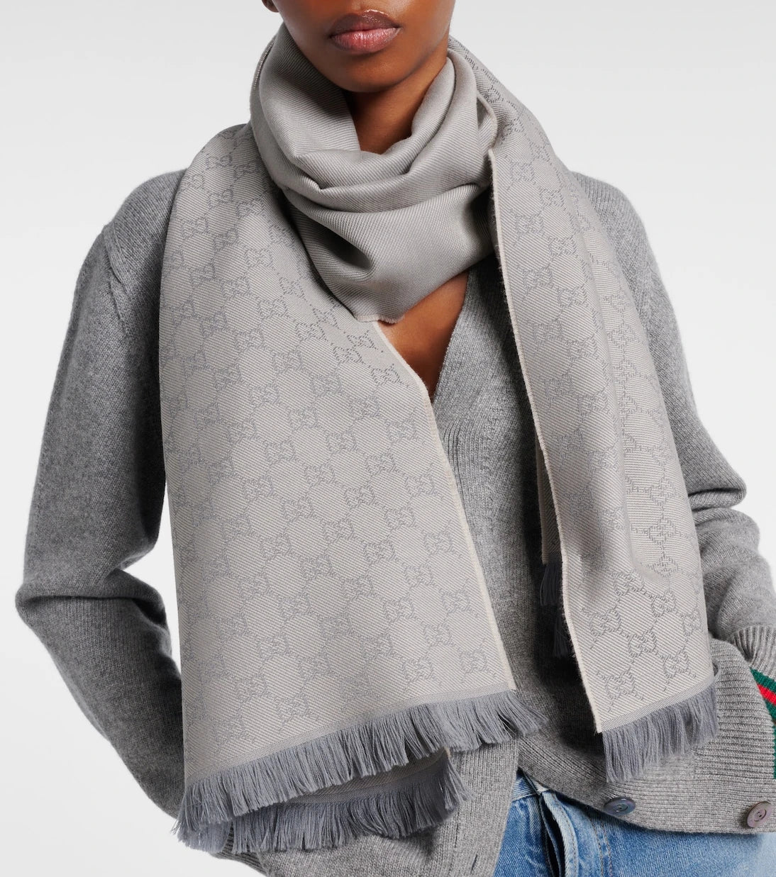 Gucci - GG jacquard wool scarf