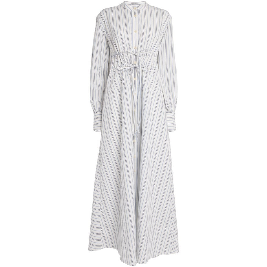 Palmer//Harding Blue Cotton Stripe Clarity Maxi Dress