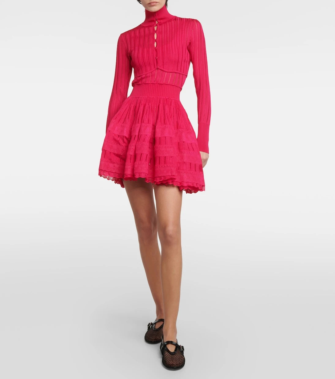 Alaïa - Crinoline cropped mockneck cardigan