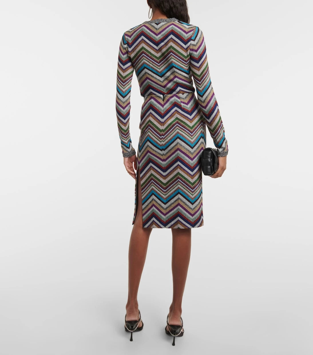 Missoni - تنورة قلم رصاص "زيج زاج" من مزيج الصوف
