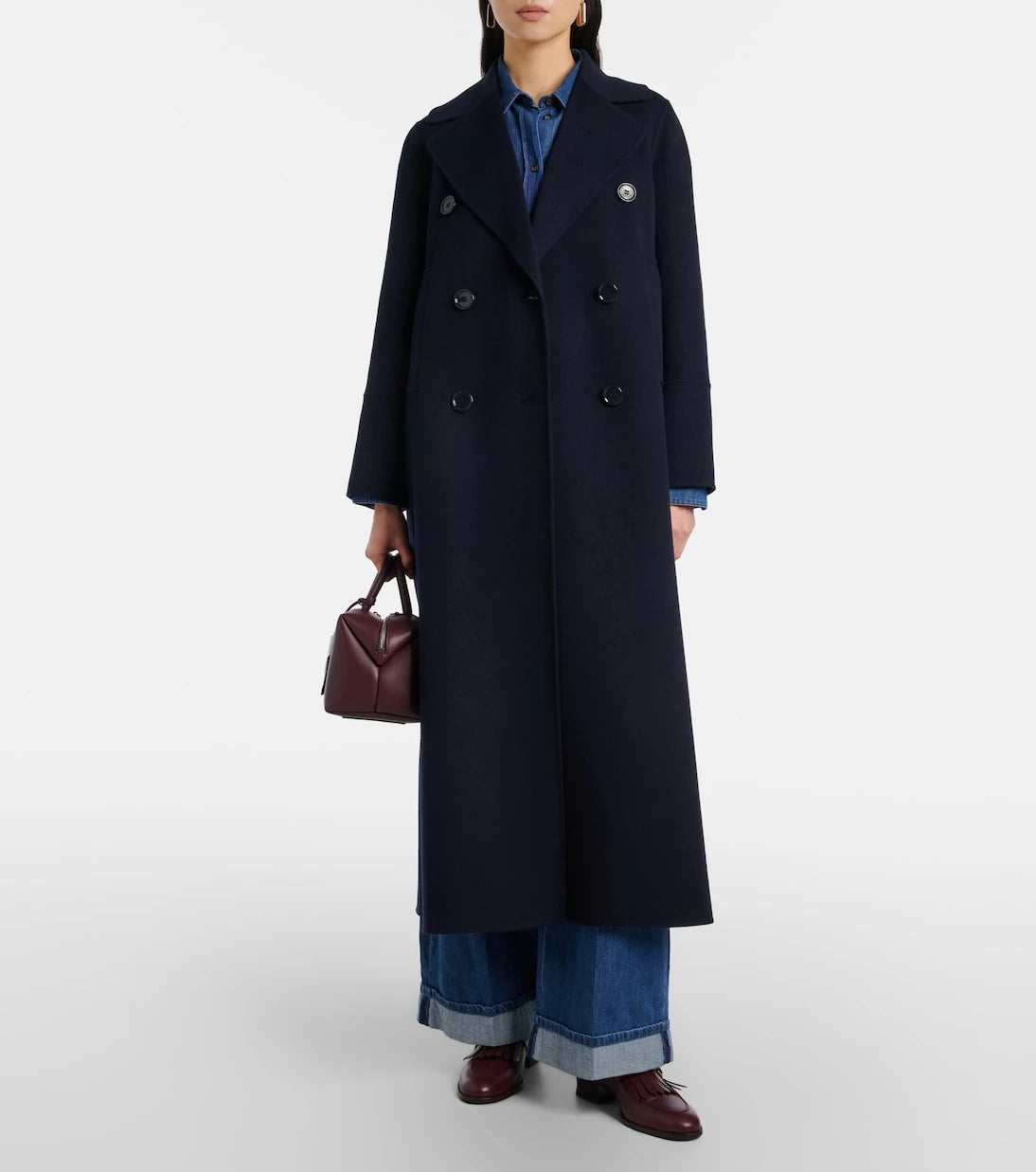 'S Max Mara - معطف Custodi من صوف الفيرجن بقصة صفين أزرار