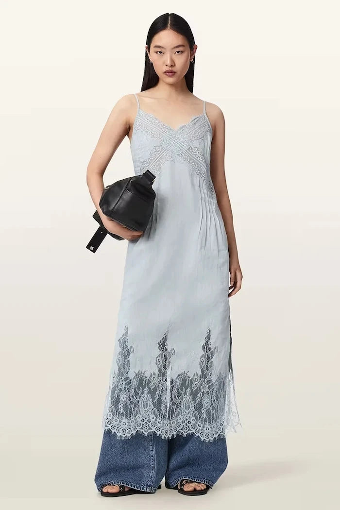 AllSaints рокля бельо от лен SAMIA