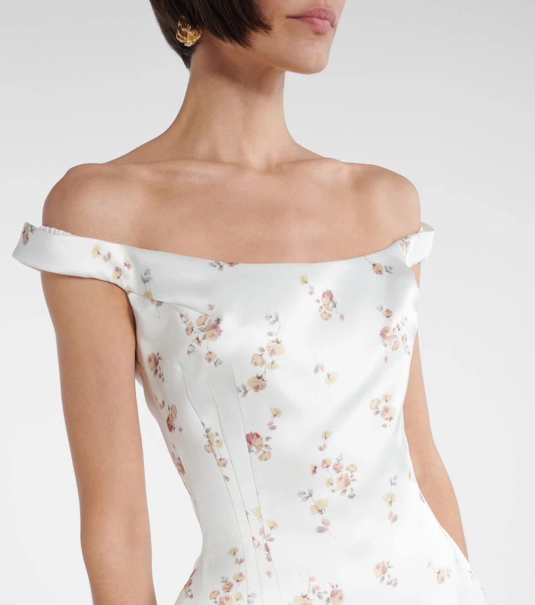 Magda Butrym - Floral off-shoulder silk minidress