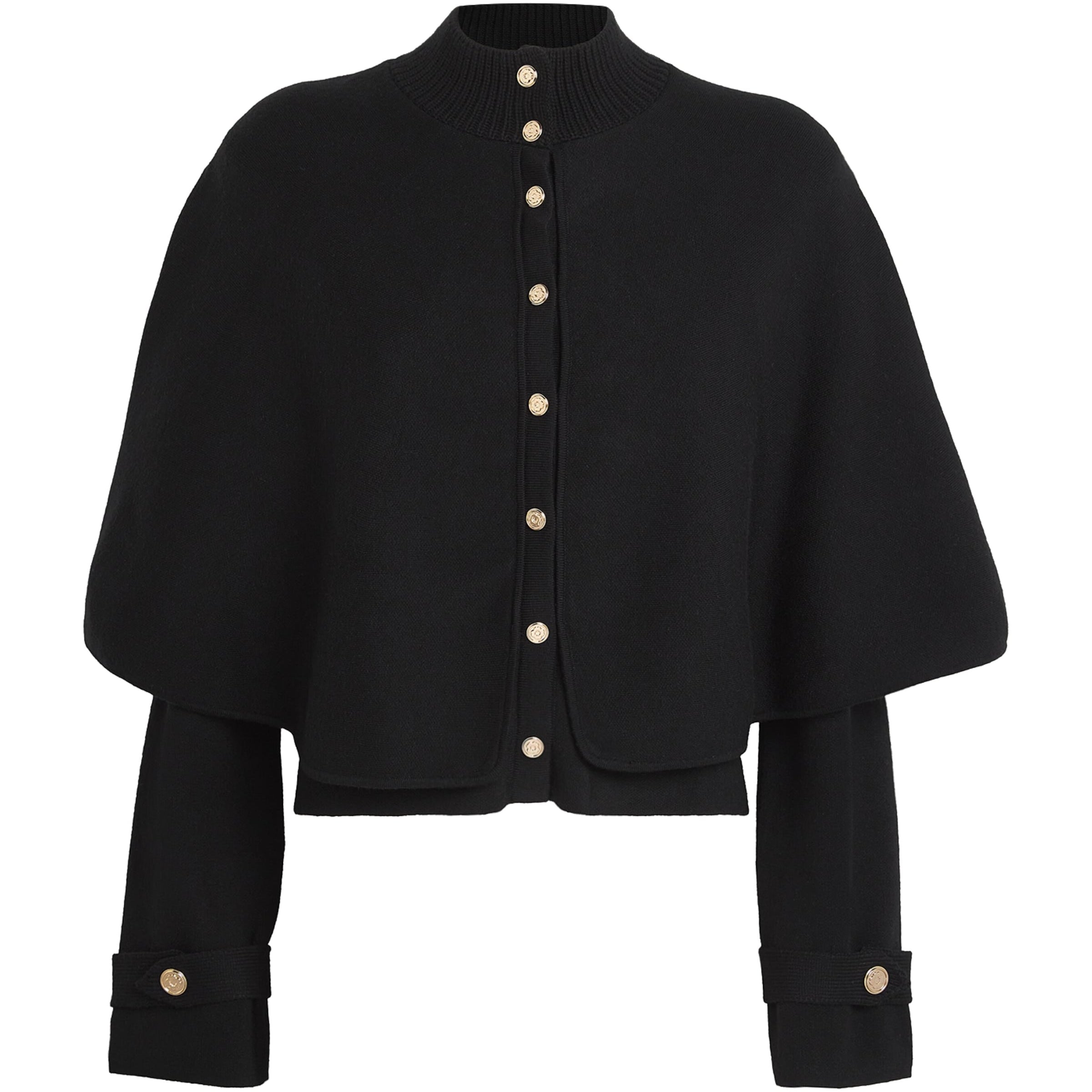 Maje Black Cape-Effect Cardigan