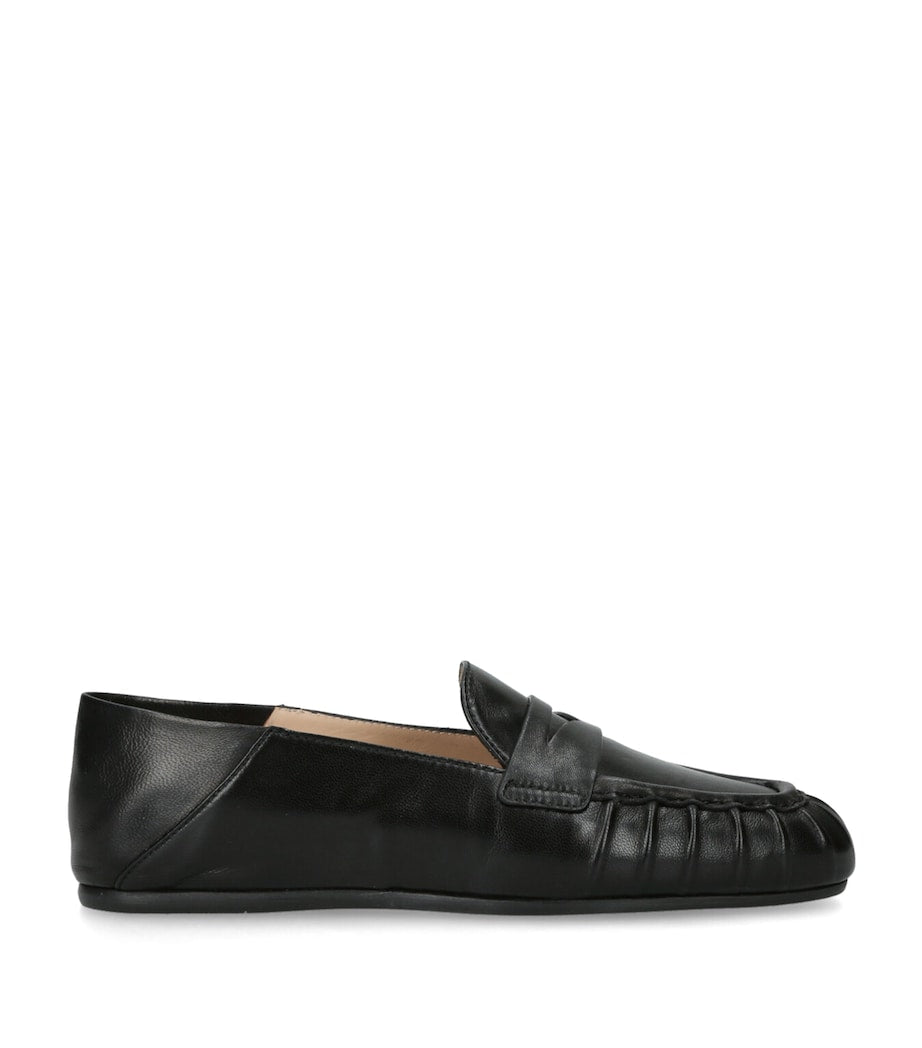 Stuart Weitzman Black Leather Brooks Loafers