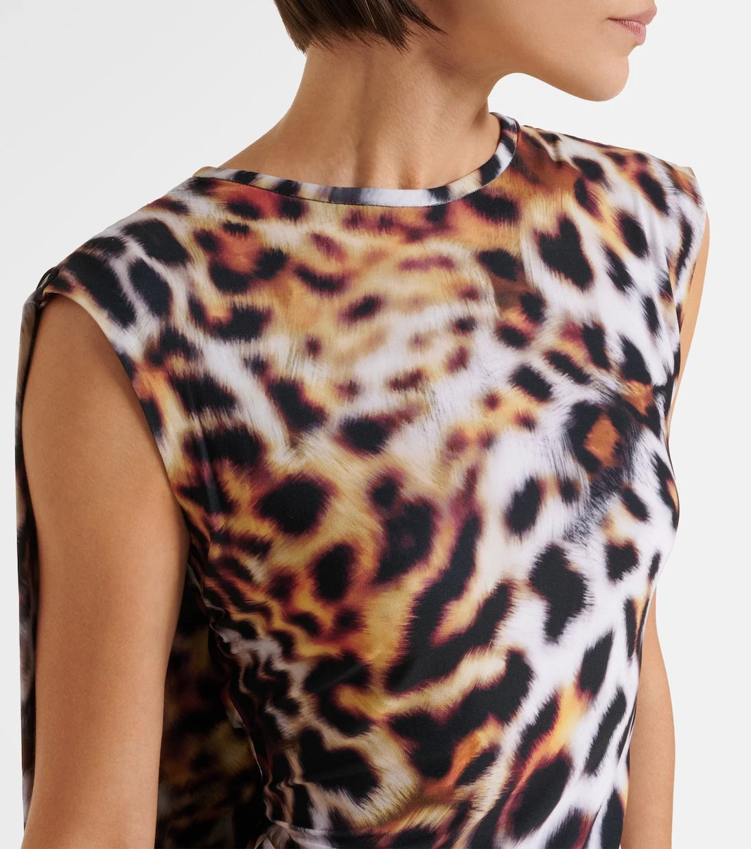 Norma Kamali - Leopard-print jersey minidress