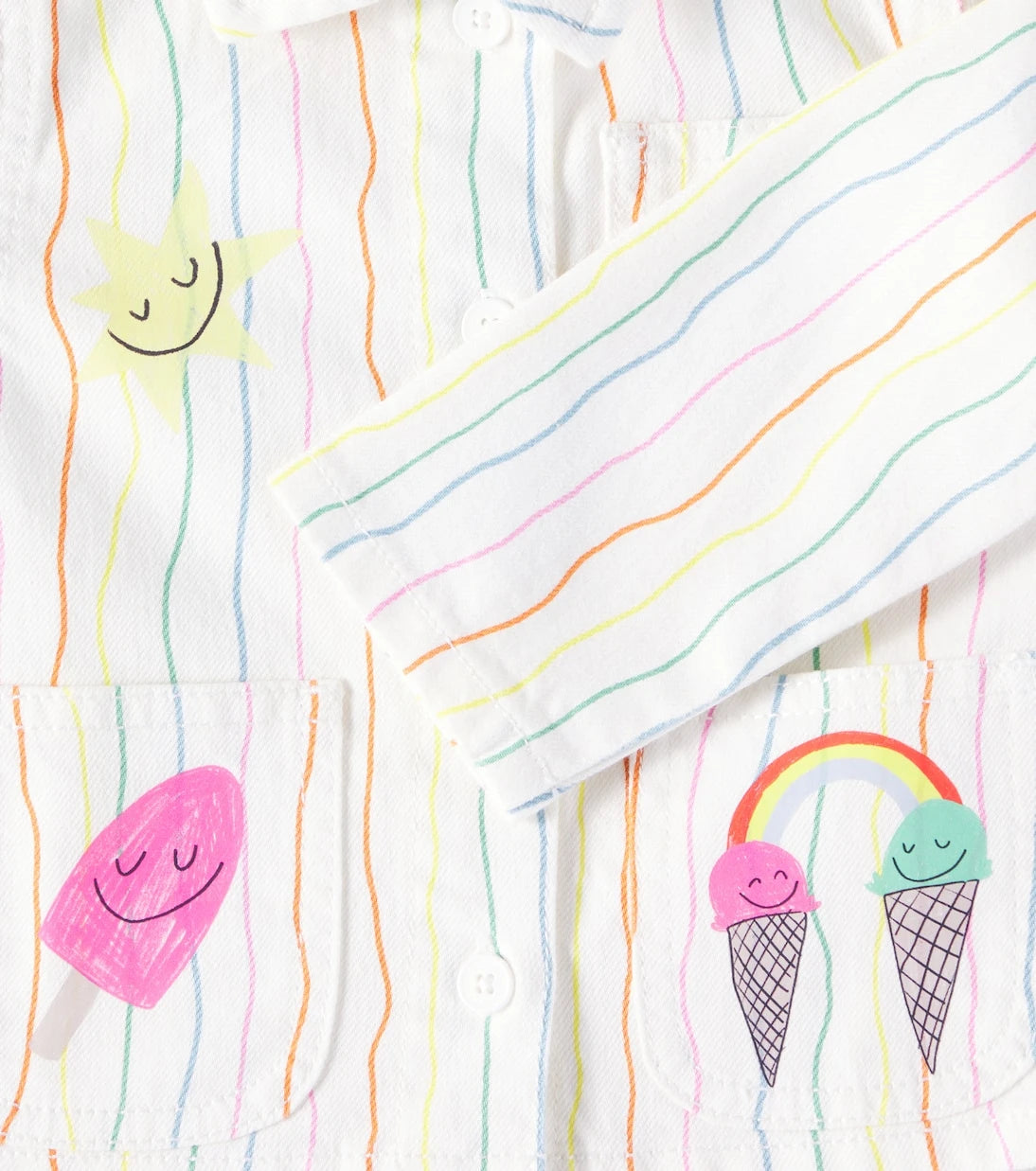 Stella McCartney Kids - Baby striped printed denim jacket