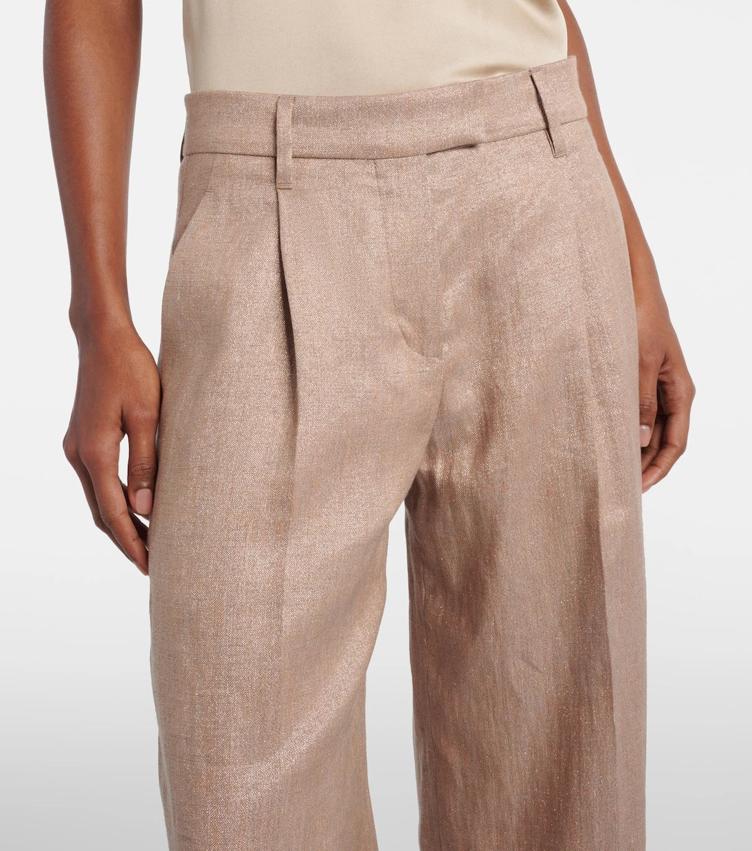 Brunello Cucinelli - Linen-blend wide-leg pants