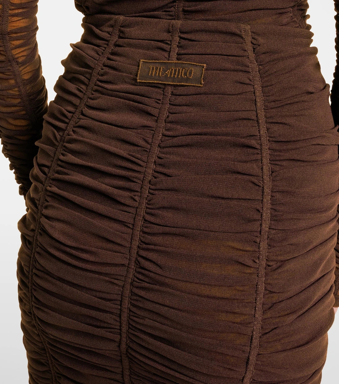 The Attico - Ruched high-rise jersey miniskirt